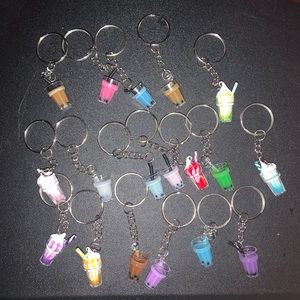 Lot of Bubble Tea Keychains